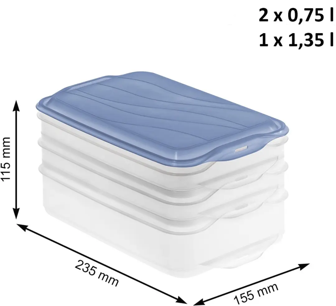 Rotho Rondo Vleeswarendoos 1.35L - 3 Stuks