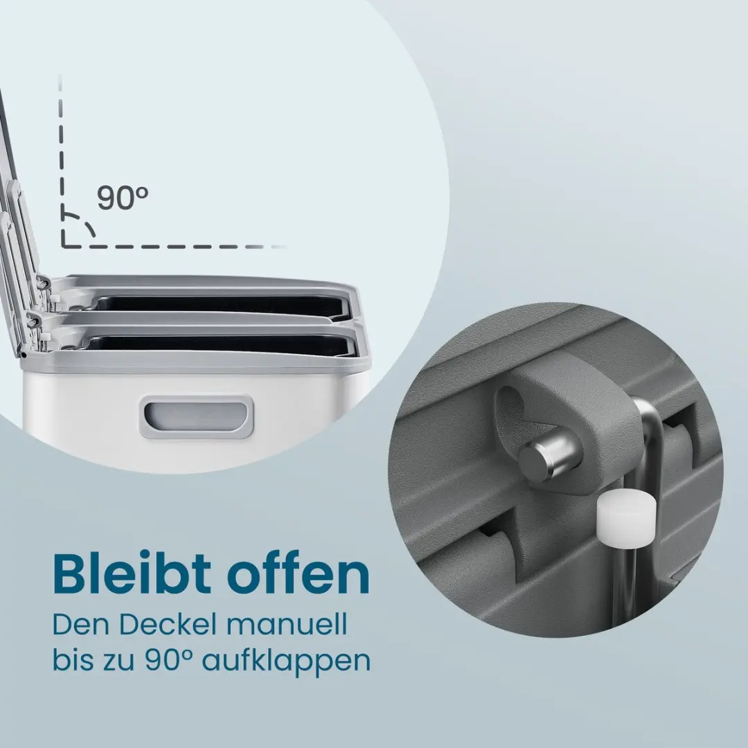 Songmics Prullenbak 2-vaks 60L - Mat wit - afbeelding 6 van 6