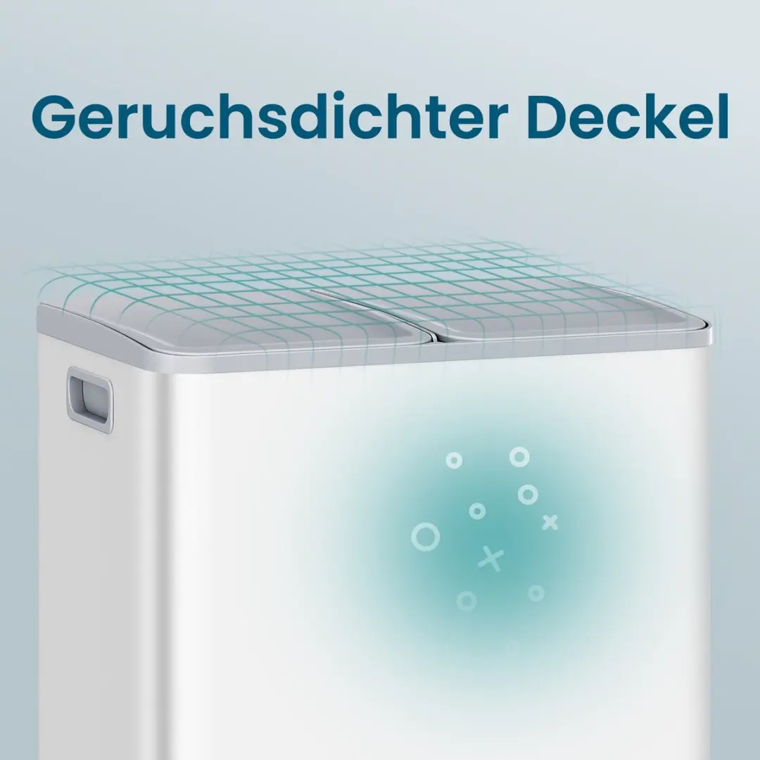 Songmics Prullenbak 2-vaks 60L - Mat wit