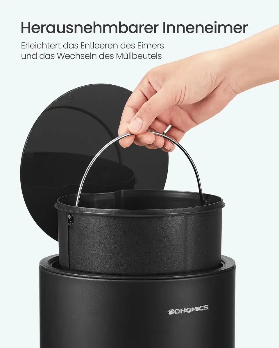 Songmics Cosmetica-emmer 6L - Inktzwart
