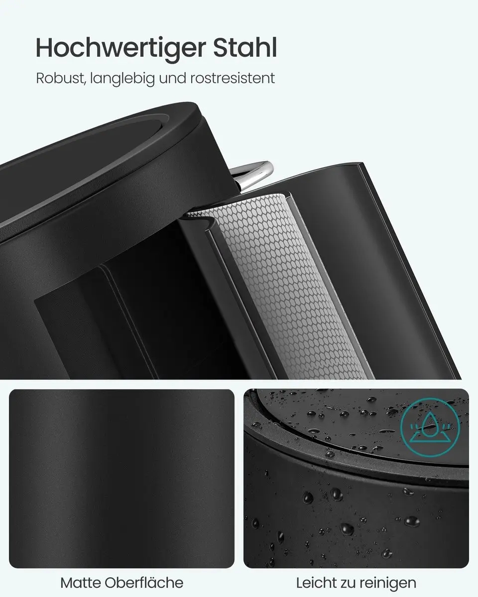 Songmics Cosmetica-emmer 6L - Inktzwart