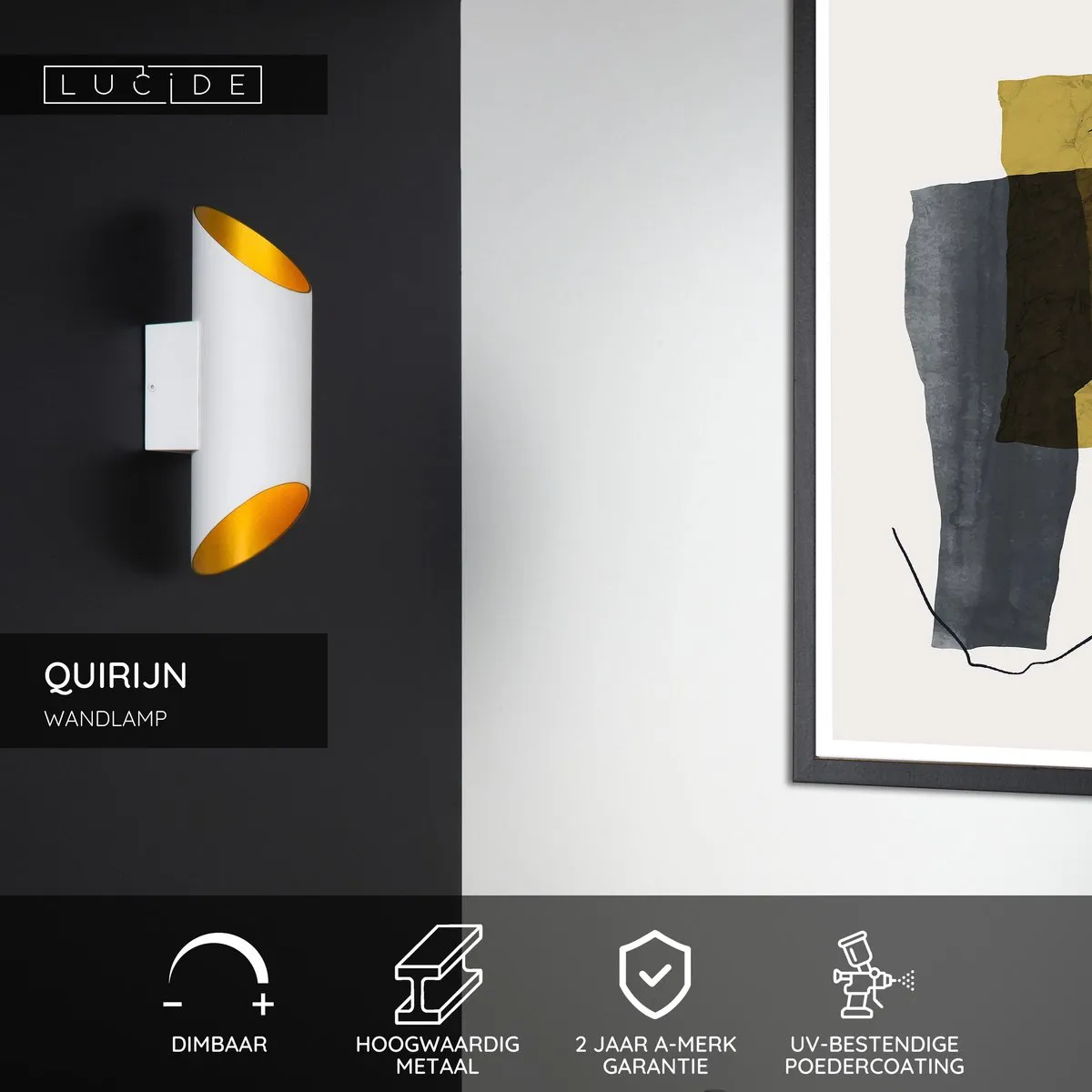 Lucide Quirijn Wandlamp Ø10cm - 1xG9 - Wit
