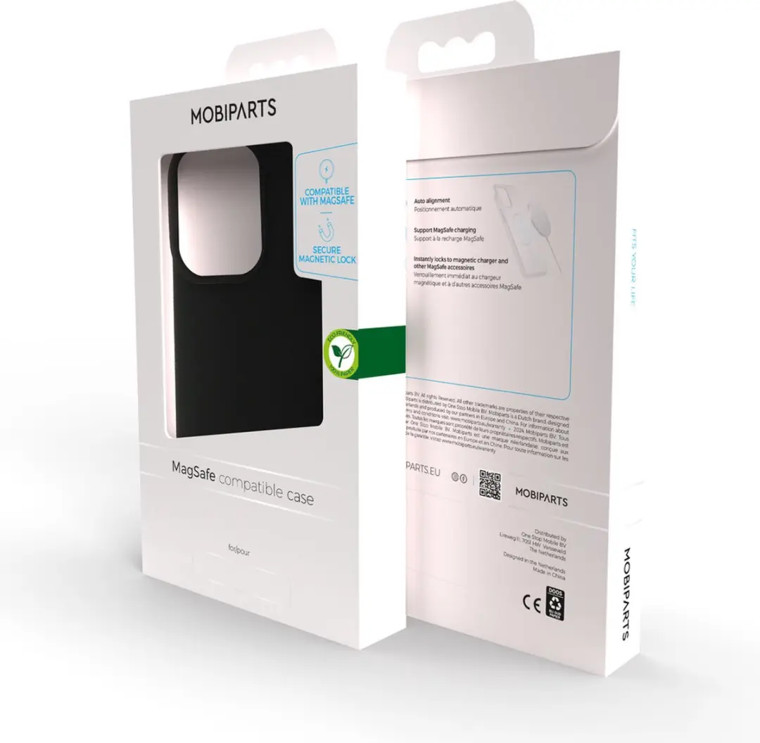 Mobiparts MP-5001882 Silicone Hoesje iPhone 15 Pro - MagSafe - 2 Glas Screenprotectors - Zwart