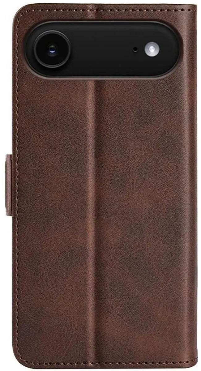 MobiQ PU Lederen Wallet Hoesje iPhone 17 Air - 46-01288 - Donkerbruin