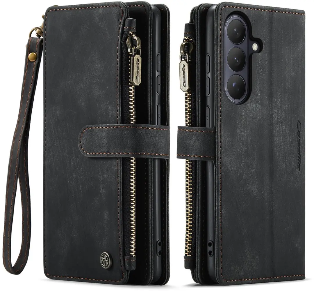 CaseMe C30 Book Case Hoesje Samsung Galaxy S26 - 10 Pasjes - Zwart - afbeelding 3 van 6