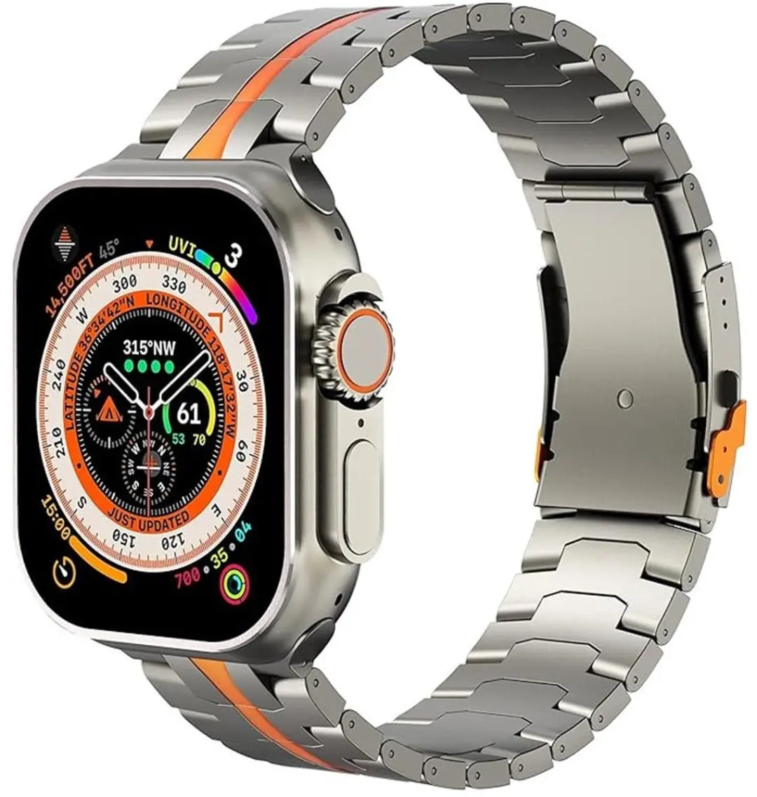 MobiQ Titanium Bandje Apple Watch 46mm