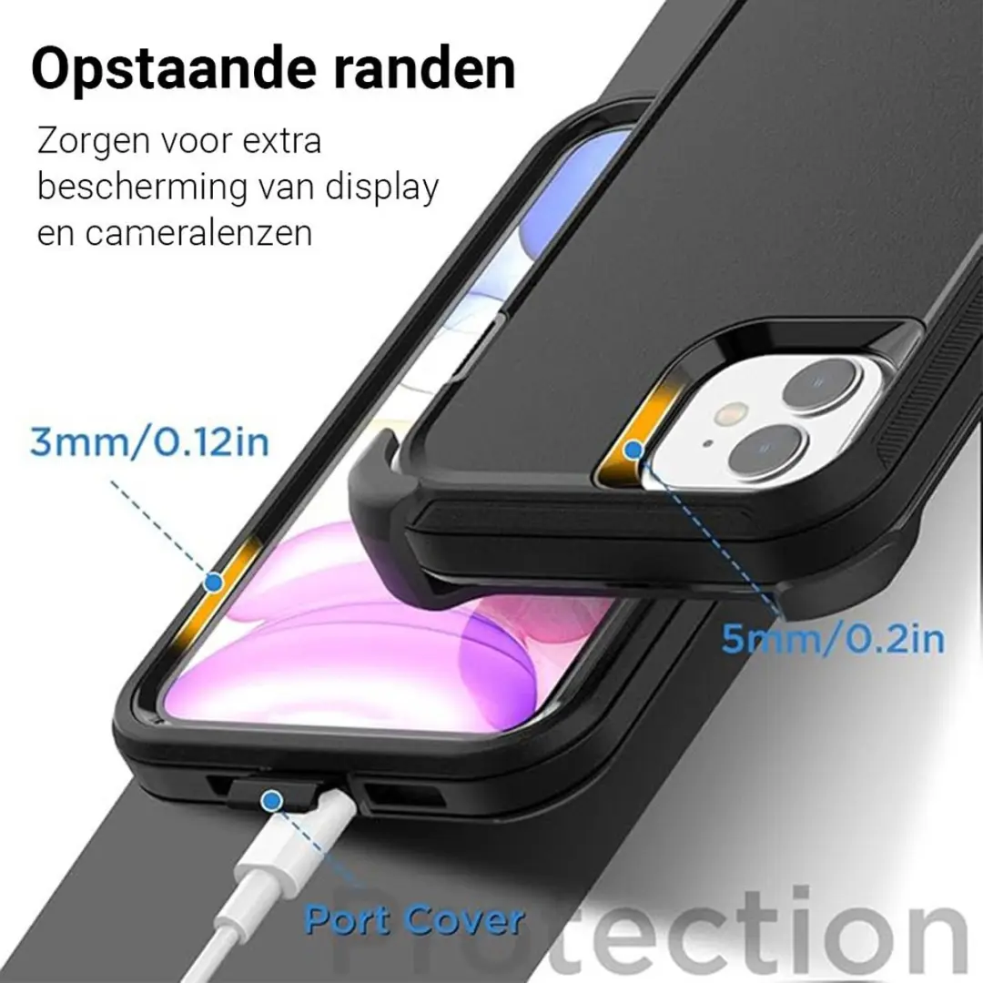 MobiQ 13-01700 iPhone 11 Pro Max Hoesje - Extra Stevig - Zwart