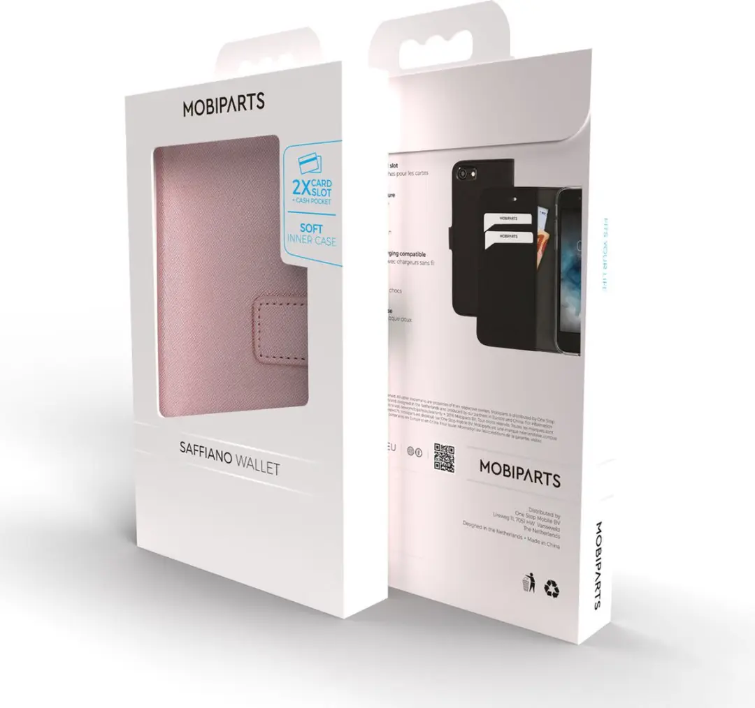 Mobiparts Saffiano Wallet Hoesje iPhone 12 MP-5000140 - Roze