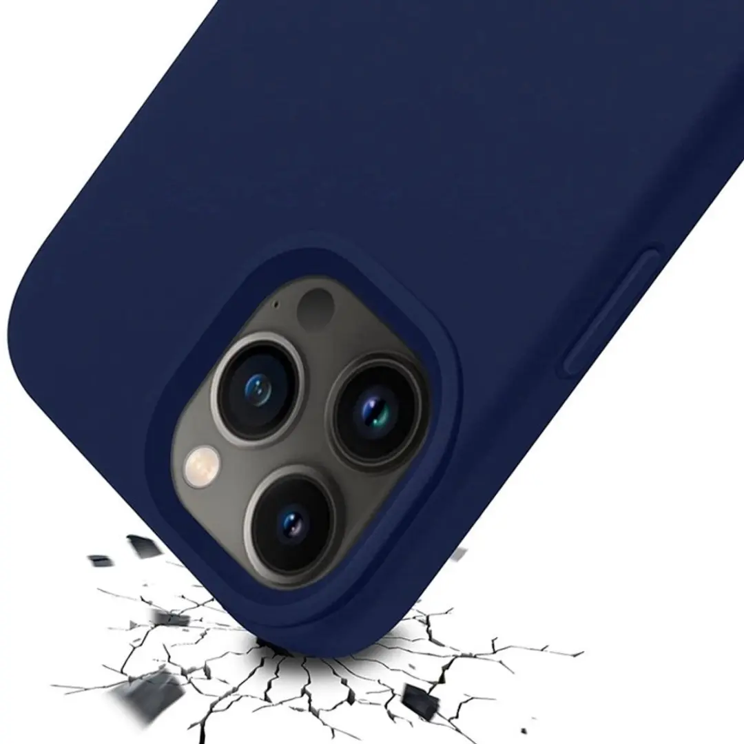 MobiQ Liquid Silicone Hoesje iPhone 15 Pro - 13-02782 - Donkerblauw