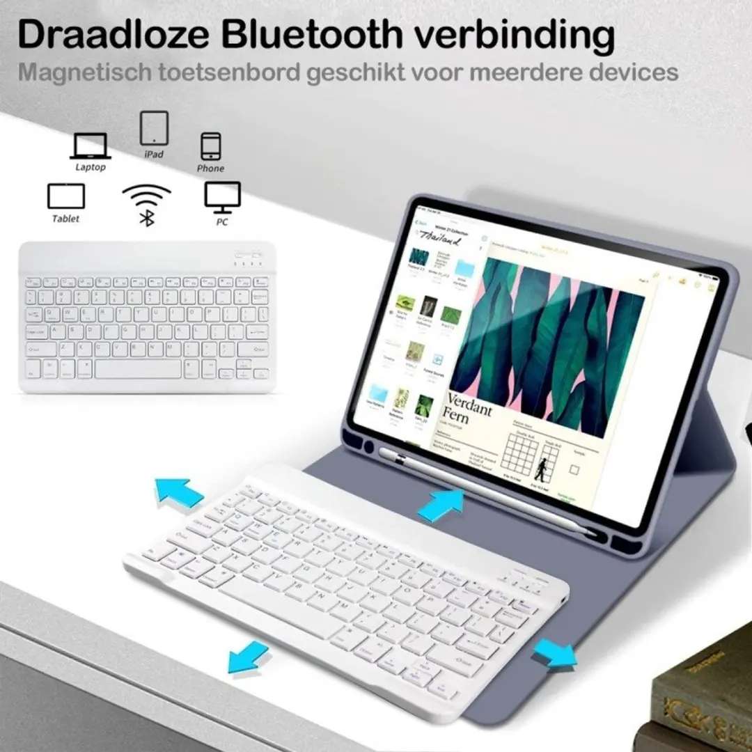 MobiQ Toetsenbordhoes iPad 11e Gen 46-00812 - Lavender Grey
