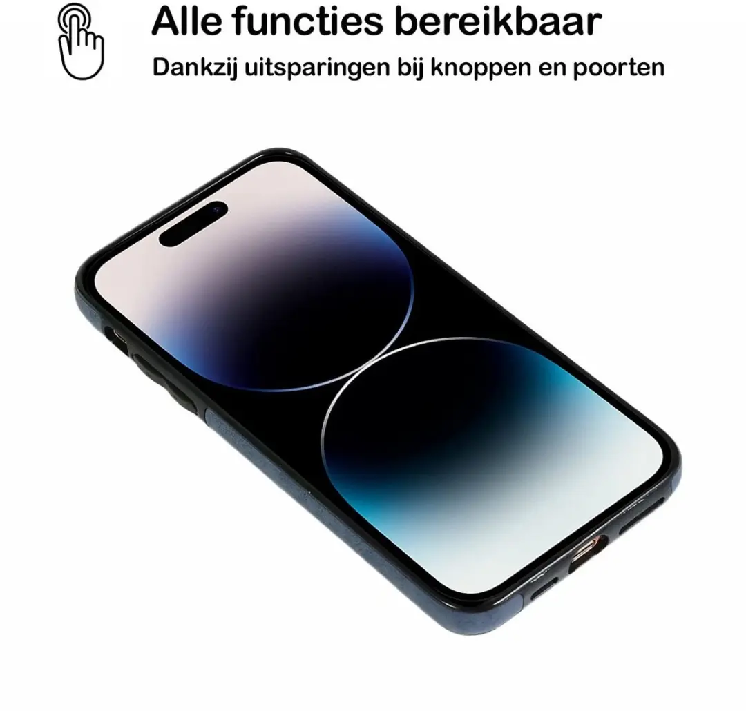 MobiQ Classic Wallet Case iPhone 16 Pro Max - donkerblauw - MPN 46-00430