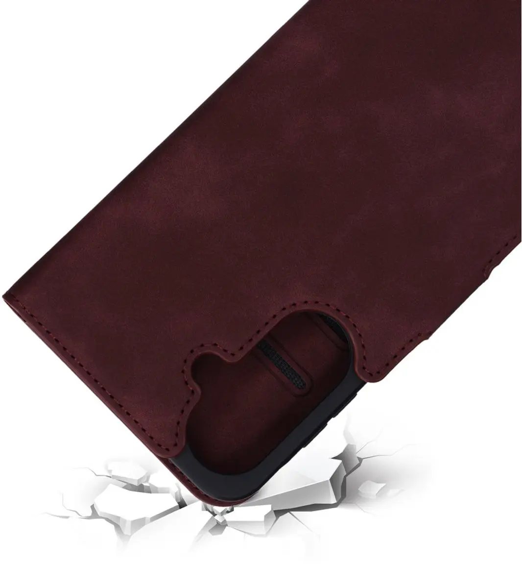 Mobiparts MP-132325 Hoesje Samsung Galaxy A27 - Wallet - Eco Leer - Paars/Rood