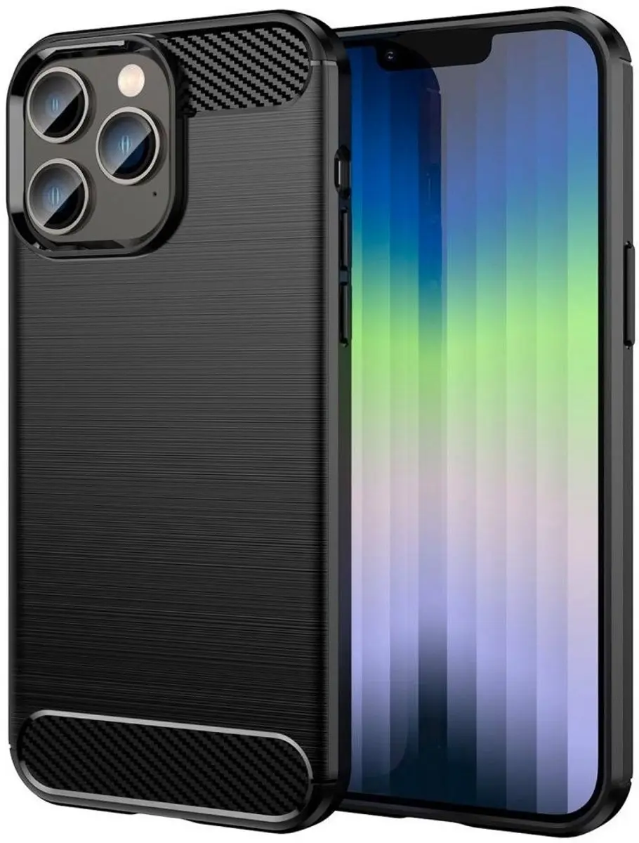 MobiQ Carbon Look Hoesje iPhone 16 Pro - Zwart - 46-00250