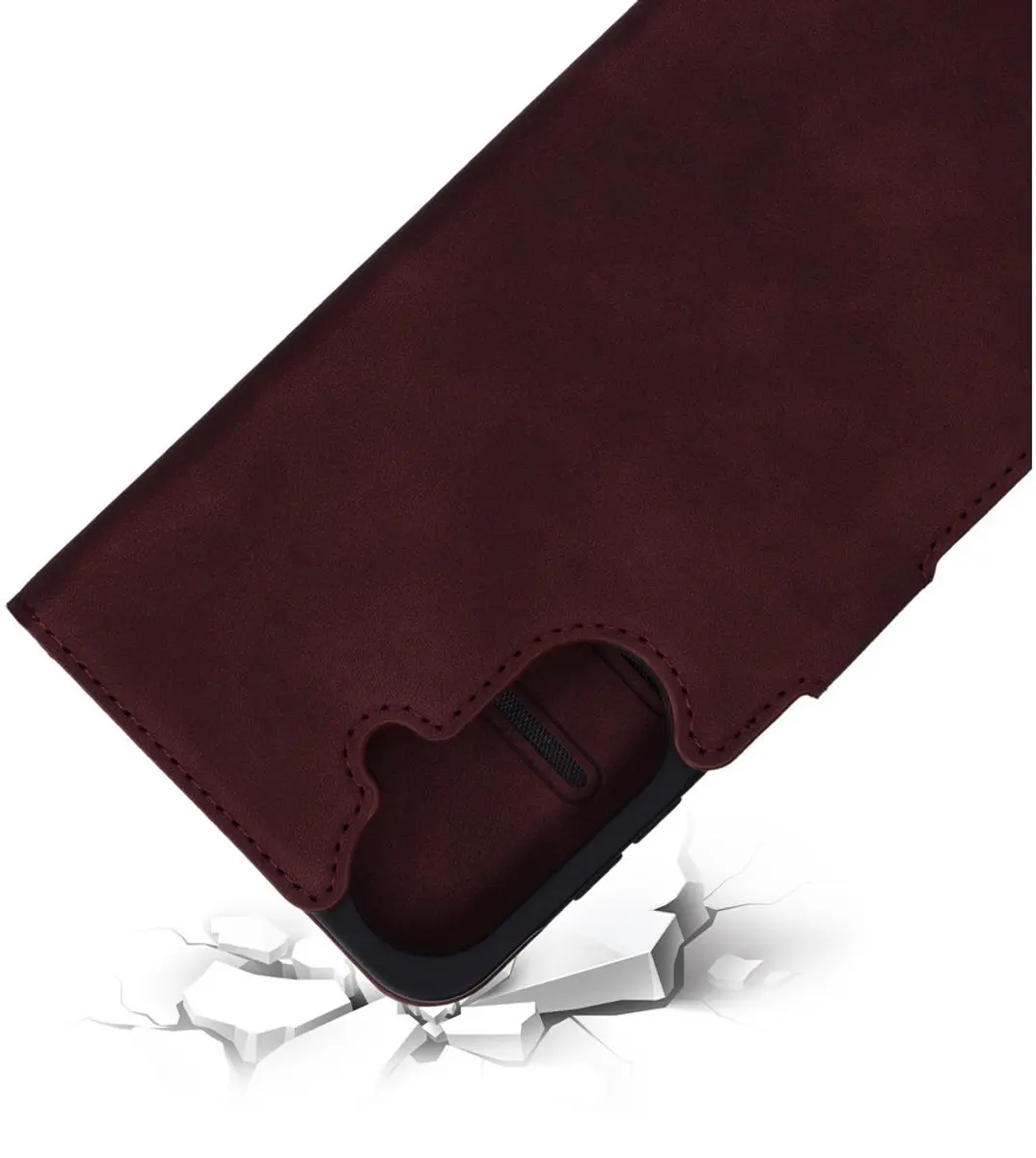 Mobiparts MP-100064 Hoesje Samsung Galaxy A57 - Wallet - Eco Leer - Paars/Rood