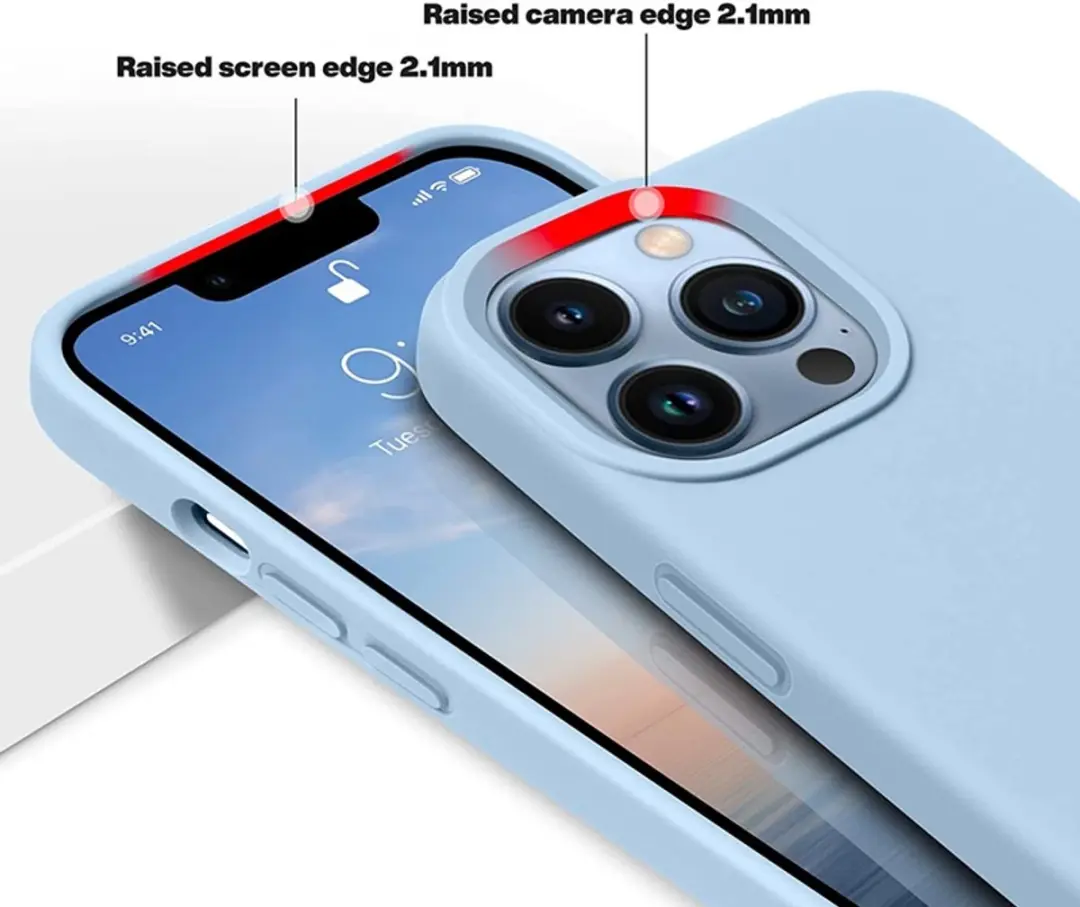 MobiQ Liquid Silicone Hoesje iPhone 13 Pro Max - lichtblauw