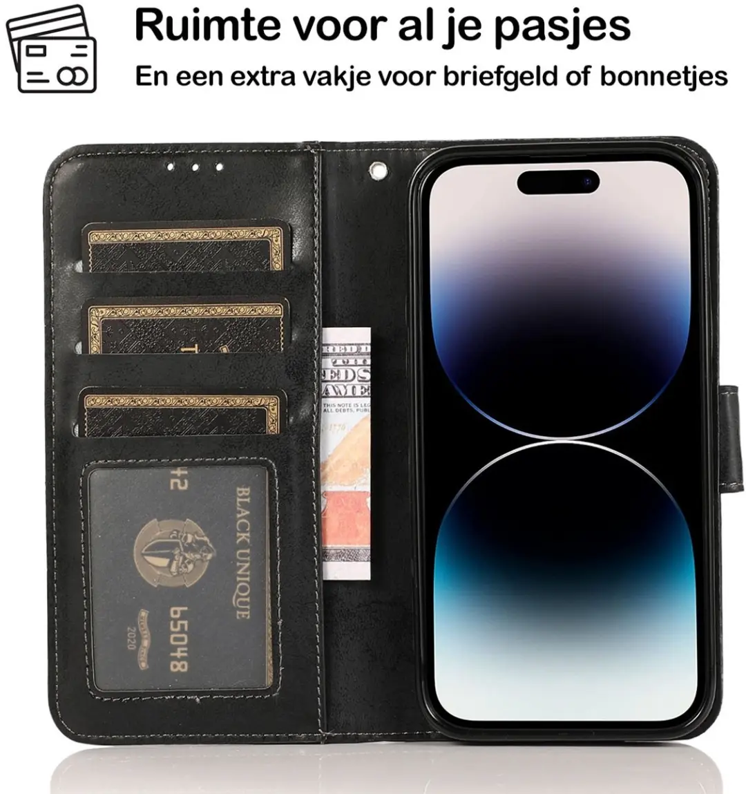 MobiQ 2-in-1 Wallet Case iPhone 12 Pro Max - MPN 13-01610 - Zwart