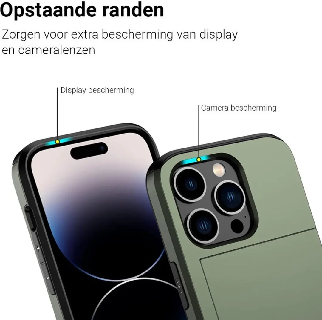 MobiQ Hybrid Card Case Hoesje 46-00383 - iPhone 16 Pro Max - Groen