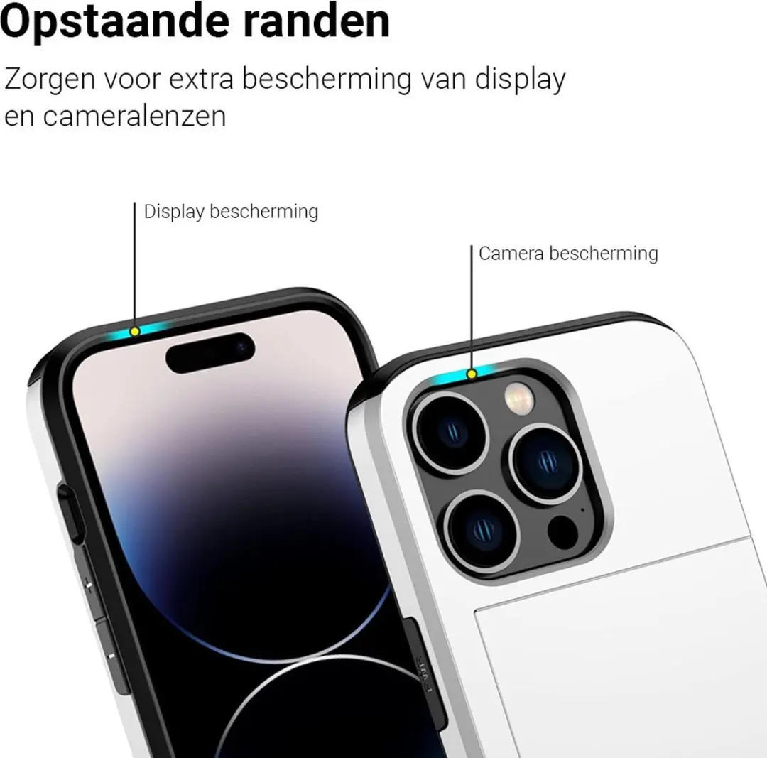 MobiQ iPhone 14 Pro Max Pashoesje - 2 Pasjes - Wit