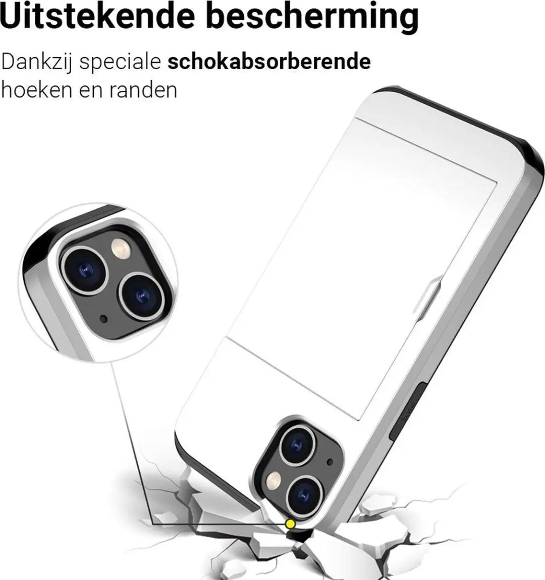 MobiQ iPhone 14 Pashoesje - 2 Pasjes - Wit