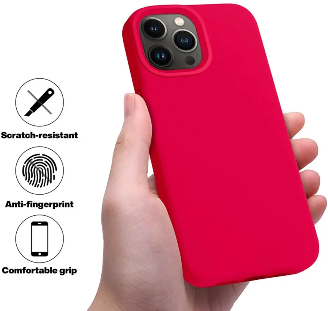 MobiQ Liquid Silicone Hoesje iPhone 13 Pro Max - Rood