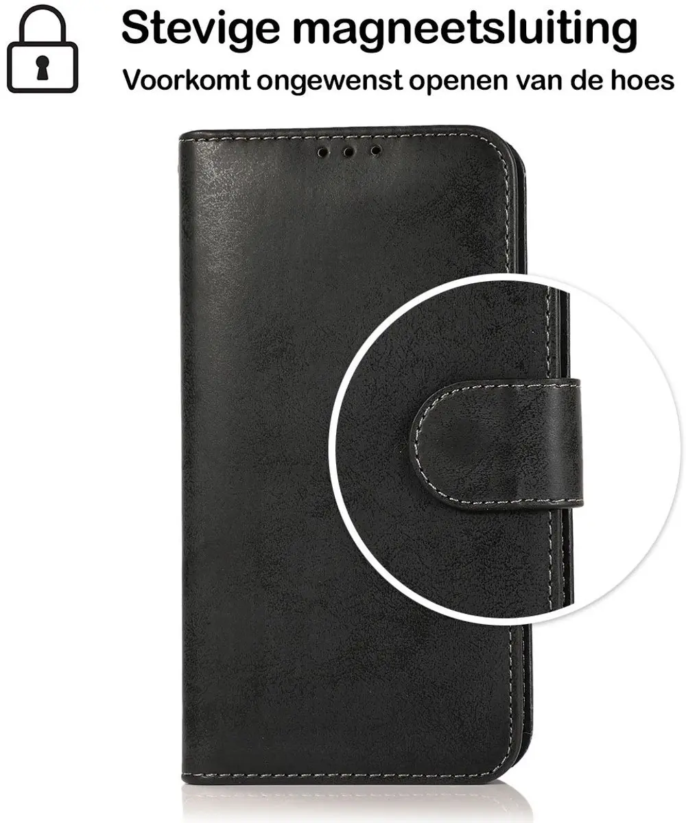 MobiQ 2-in-1 Hoesje iPhone 15 - 3 Pasjes - Zwart