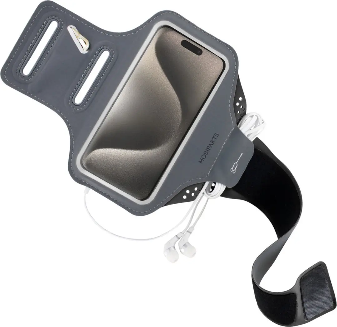 Mobiparts Hardloop Sportarmband MP-124440 - Apple iPhone 15 Pro - Zwart