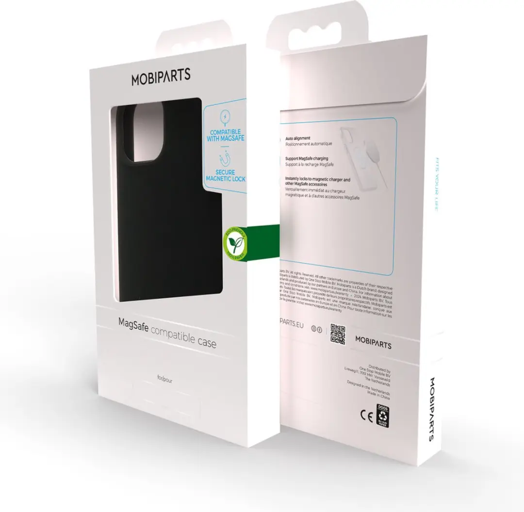 Mobiparts MP-5001148 Silicone Hoesje iPhone 14 Plus - MagSafe - 2x Glasbeschermers - Zwart