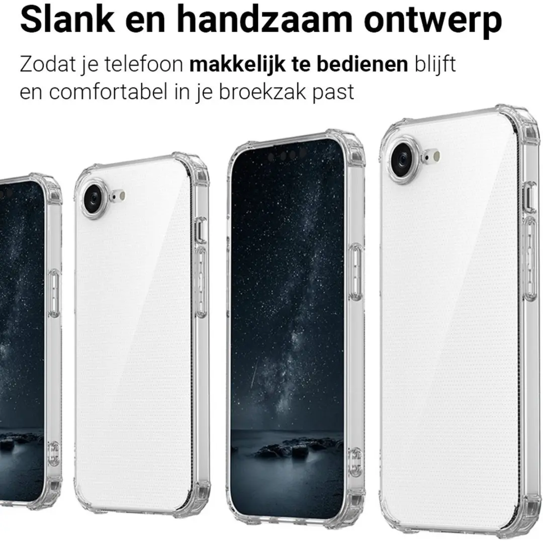 MobiQ Clear Rugged Hoesje iPhone 16e 46-00819 - Transparant