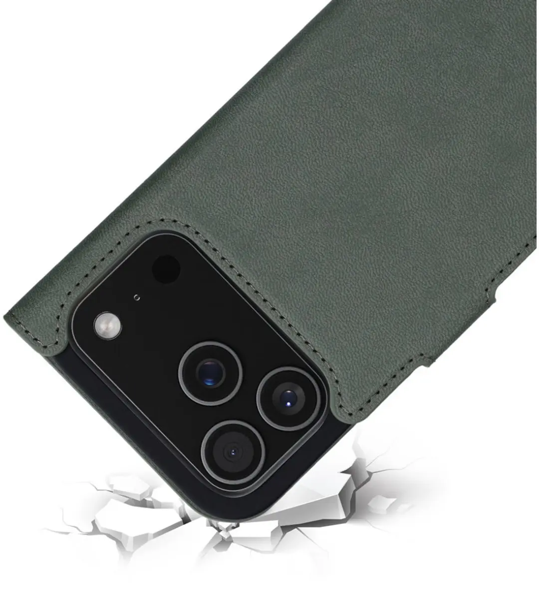 Mobiparts MP-129977 Hoesje iPhone 17 Pro - Wallet Eco Leer Groen