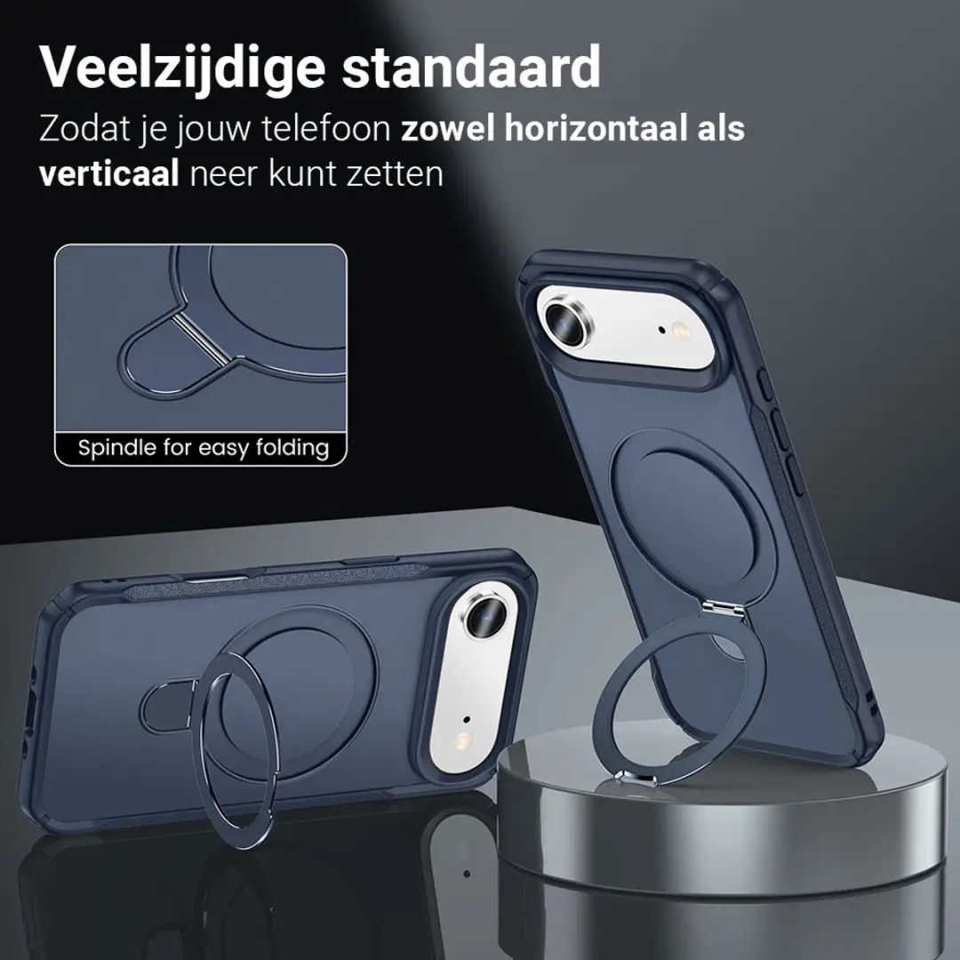 MobiQ Magnetisch Ringstand MagSafe Hoesje iPhone 17 Air - Blauw