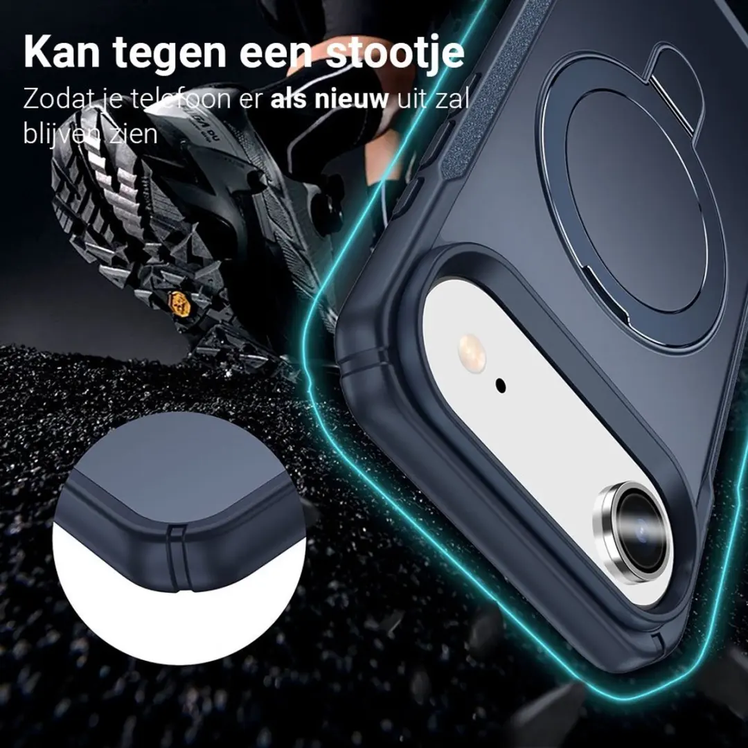 MobiQ Magnetisch Ringstand MagSafe Hoesje iPhone 17 Air - Blauw
