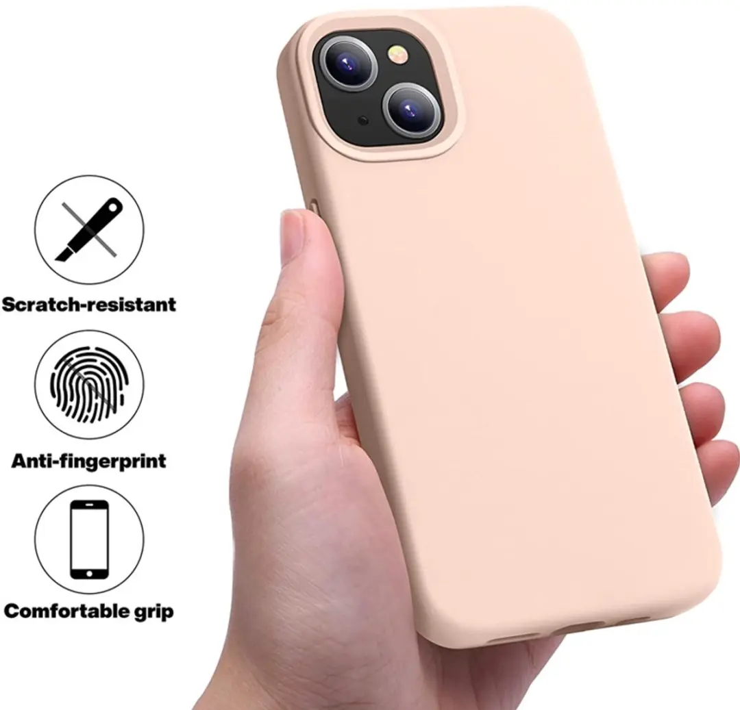 MobiQ Liquid Silicone Hoesje iPhone 13 Mini - lichtroze