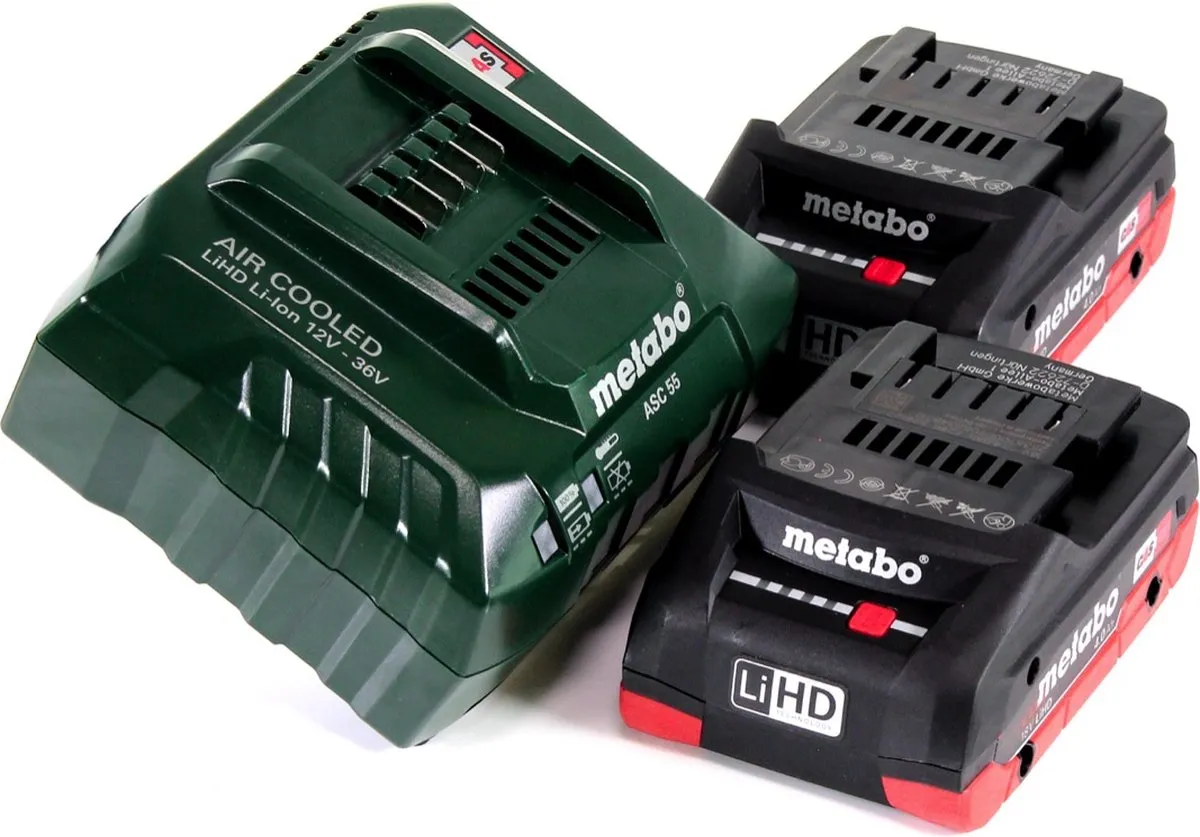 Metabo 18V LiHD Accu Basisset 2x 4,0Ah + Oplader ASC 55