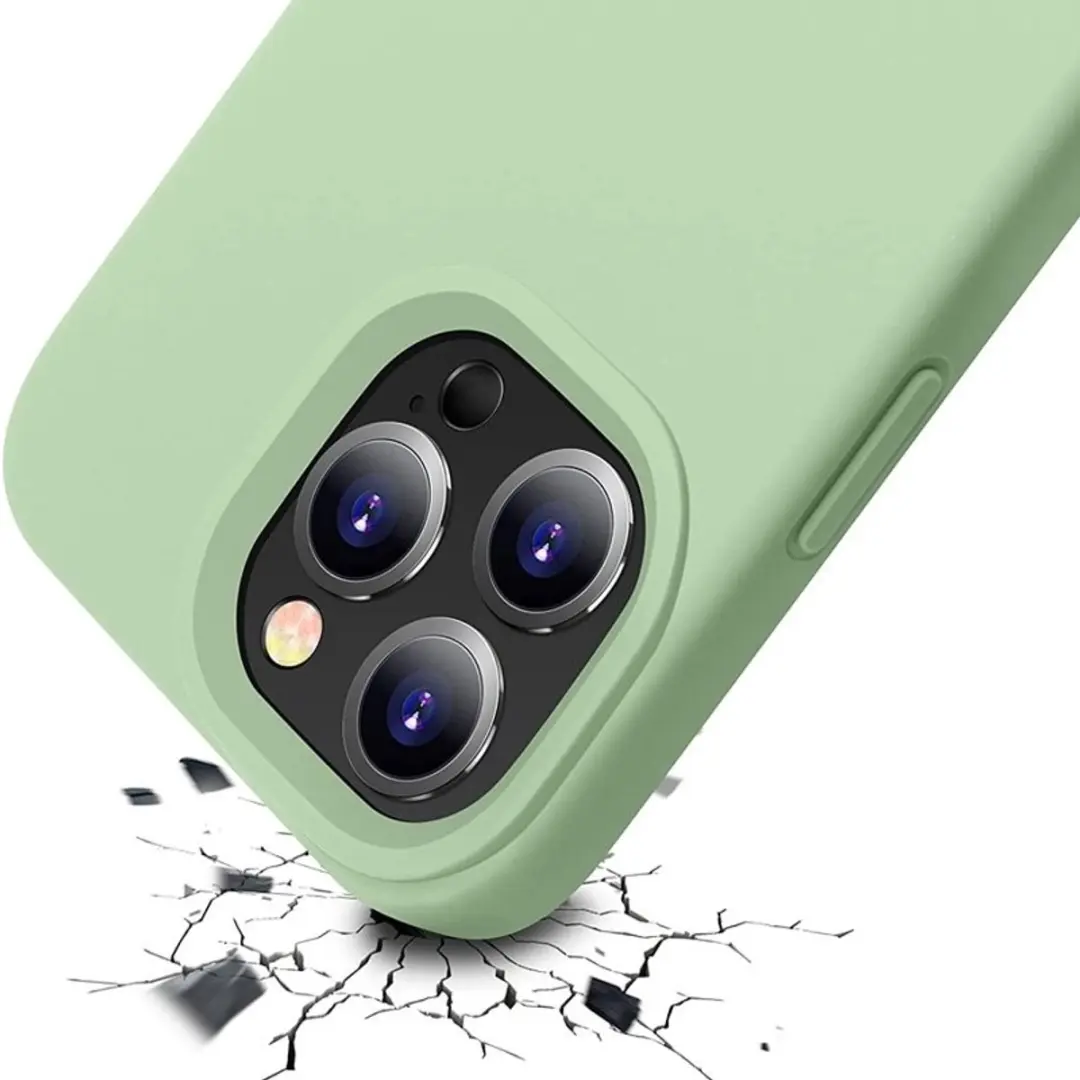 MobiQ Liquid Silicone Hoesje iPhone 15 Pro - mintgroen