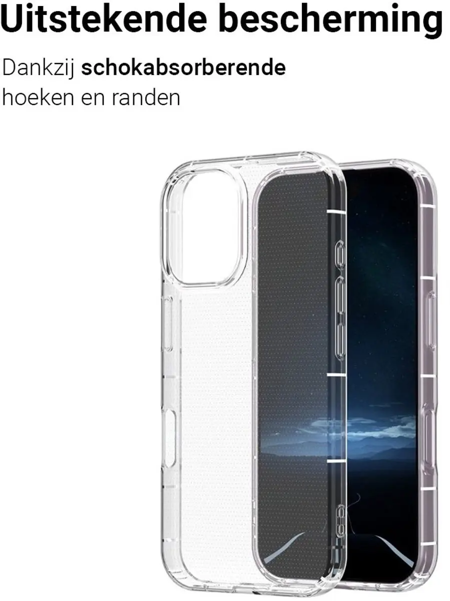 MobiQ iPhone 16 Plus Hoesje 46-00128 - Transparant