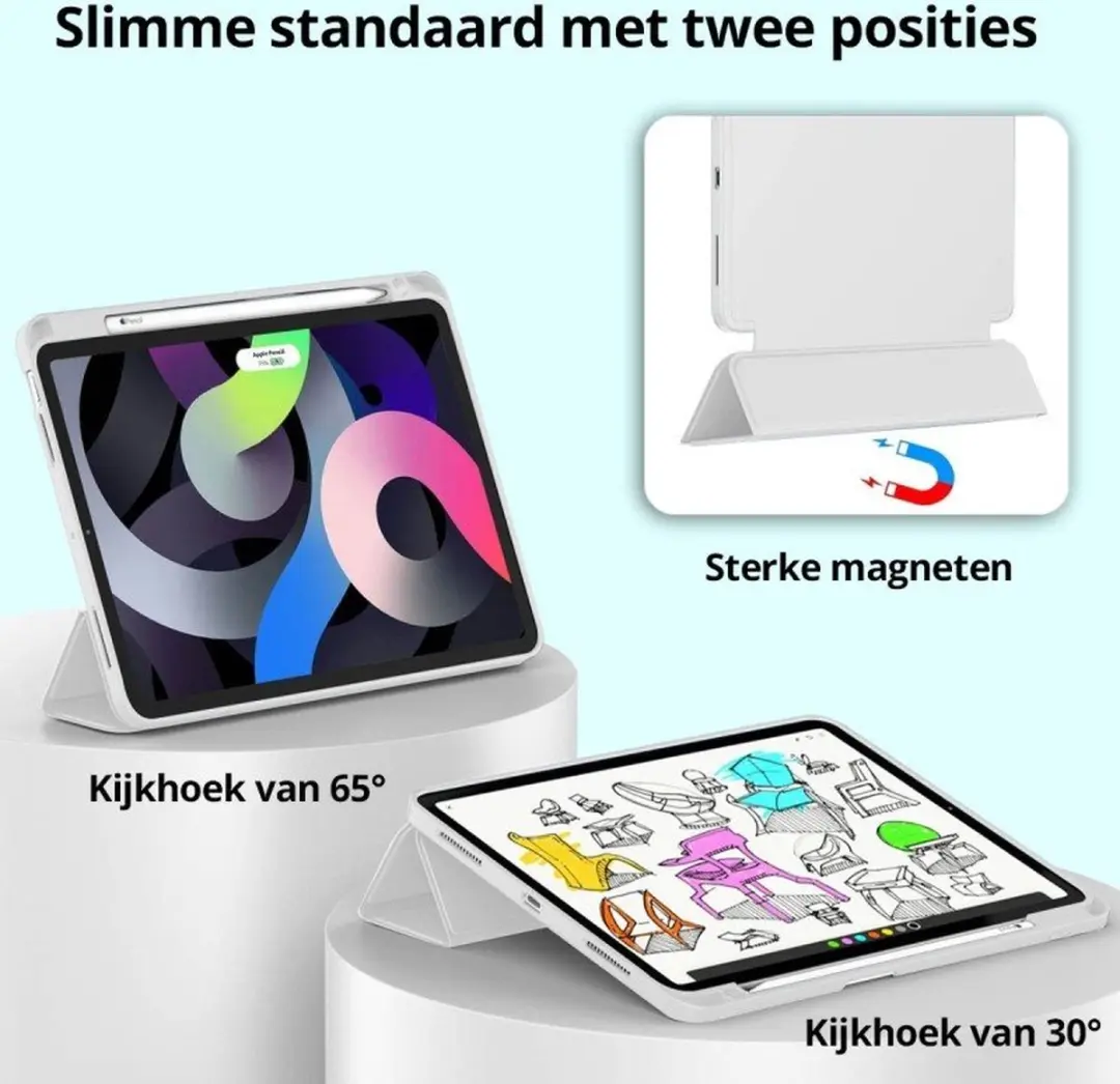MobiQ 13-03450 Folio Hoes iPad Air 13 (2024) - Grijs