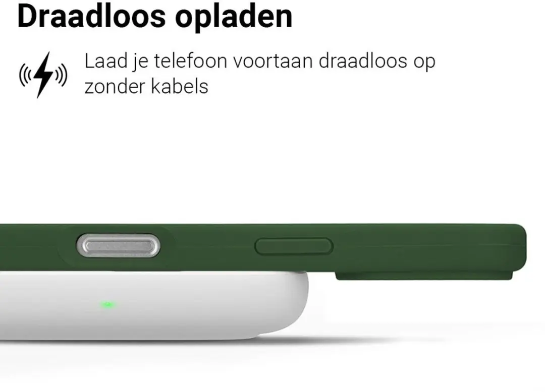 MobiQ Liquid Silicone Hoesje 46-00142 - iPhone 16 Plus - Donkergroen