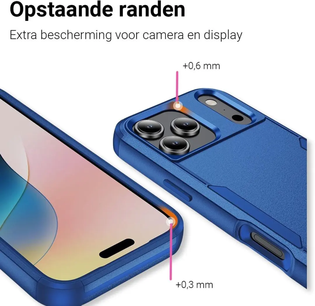 MobiQ Layered Armor Hoesje 46-01394 - iPhone 17 Pro - Blauw