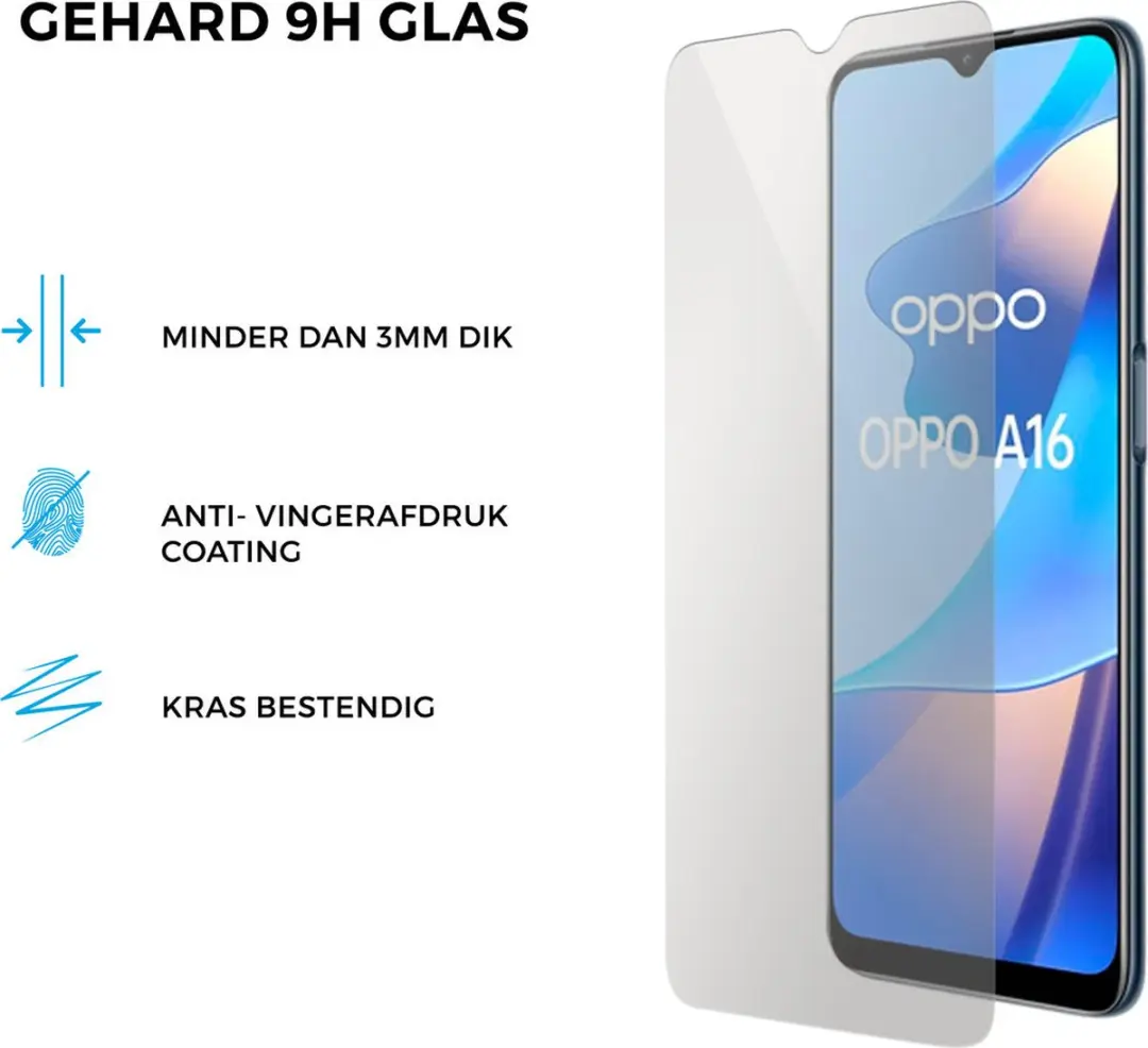 Mobiparts Classic TPU Hoesje MP-5000808 Oppo A16 - Transparant - 2x Glas