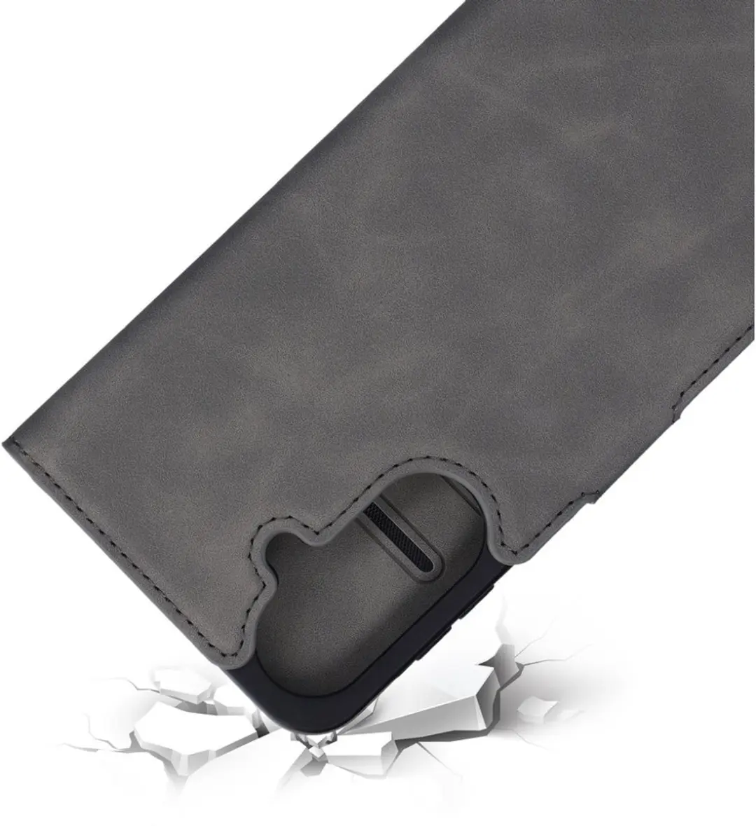 Mobiparts MP-100062 Hoesje Samsung Galaxy A37 - Wallet Eco Leer Grijs