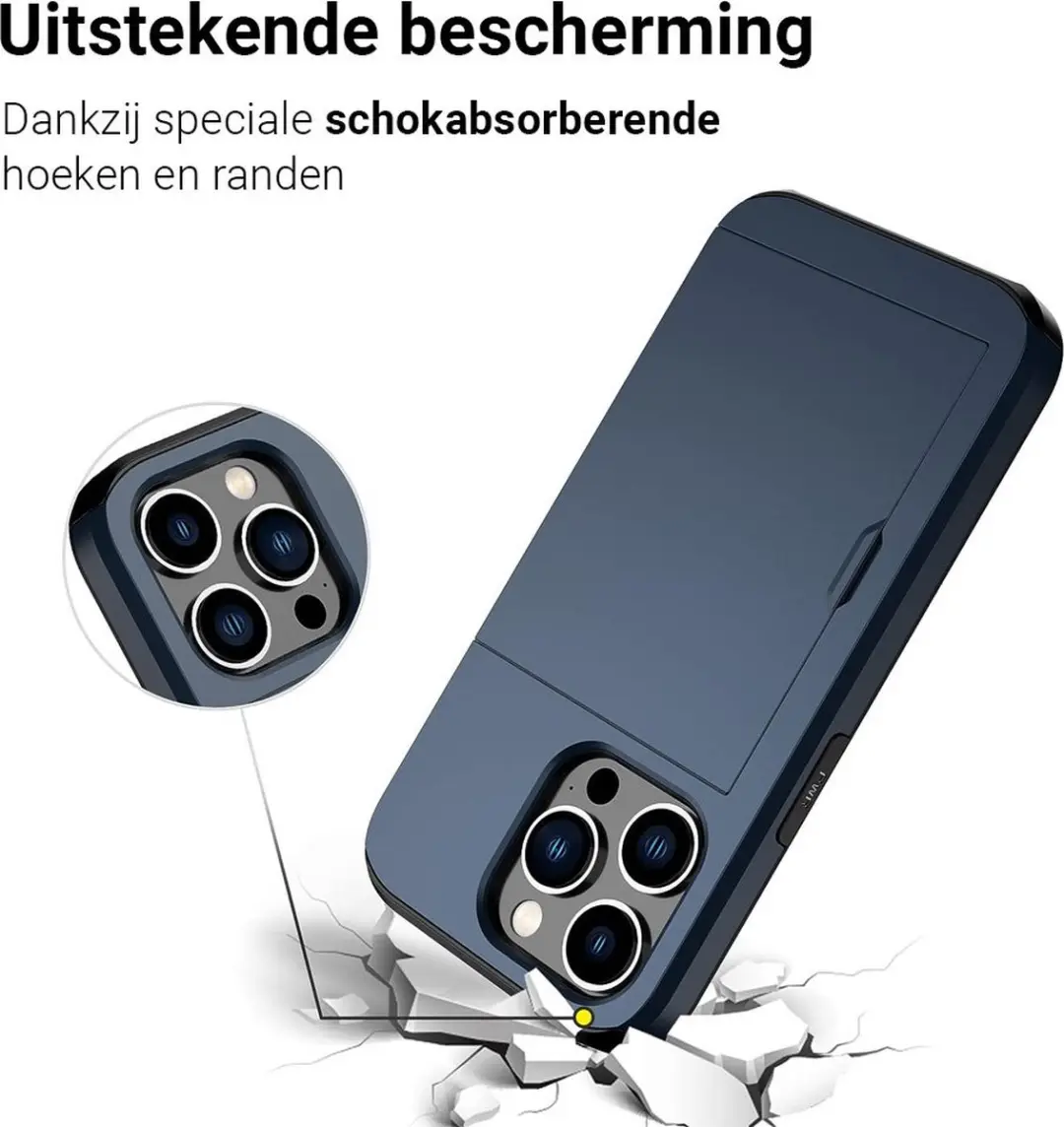MobiQ Hoesje iPhone 14 Pro - Pashouder 2 Stuks - Blauw