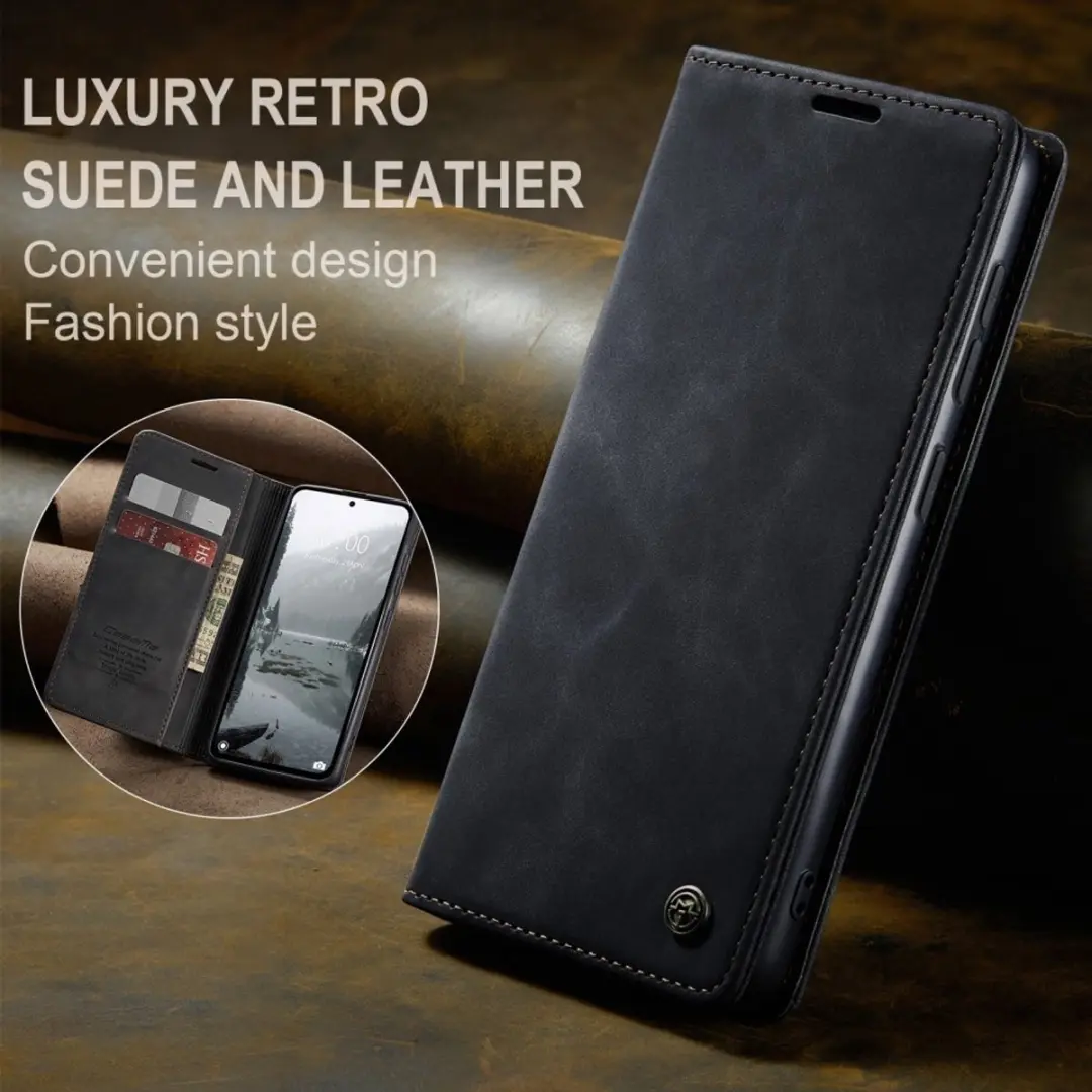 Caseme 013 Book Case Hoesje - Xiaomi Redmi Note 14 4G - Zwart