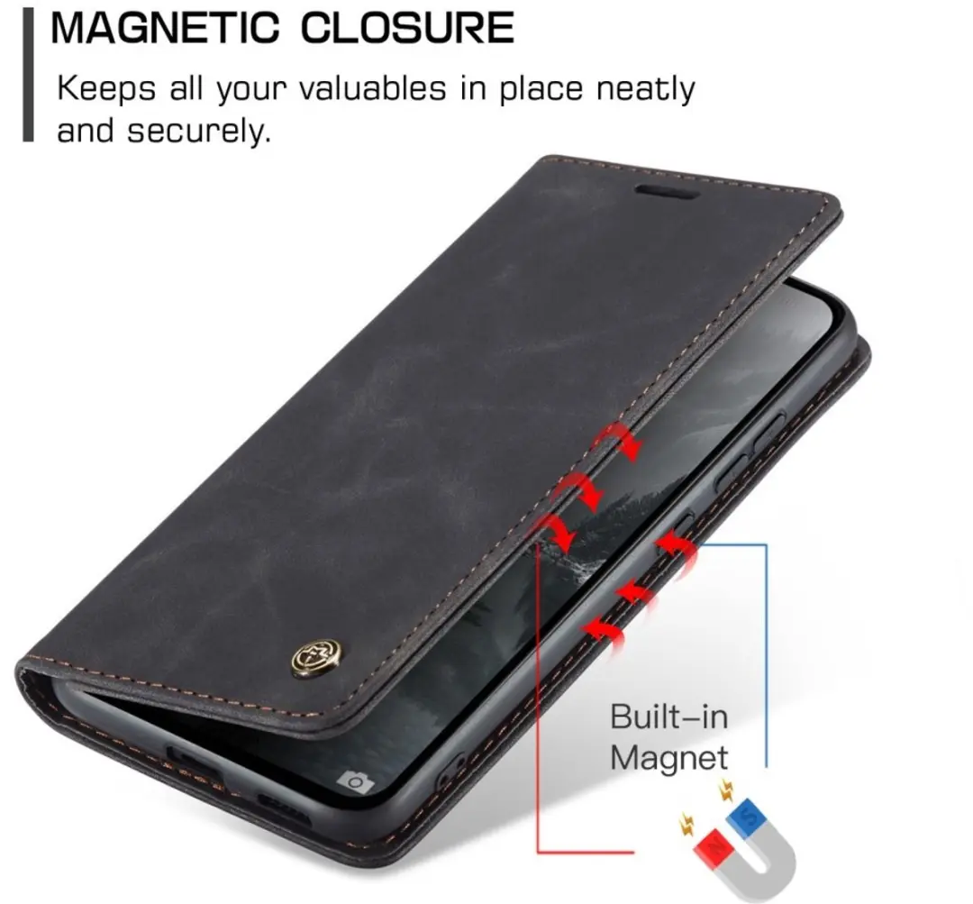Caseme 013 Book Case Hoesje - Xiaomi Redmi Note 14 4G - Zwart