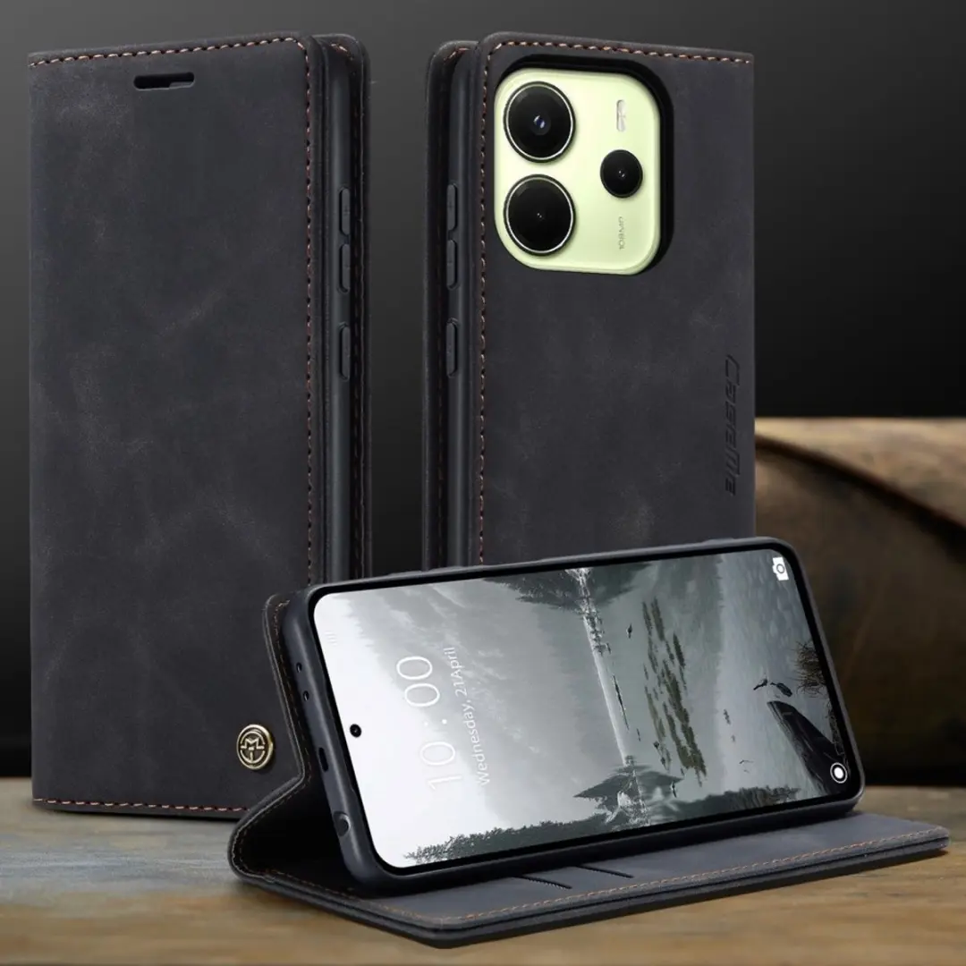 Caseme 013 Book Case Hoesje - Xiaomi Redmi Note 14 4G - Zwart - afbeelding 6 van 6