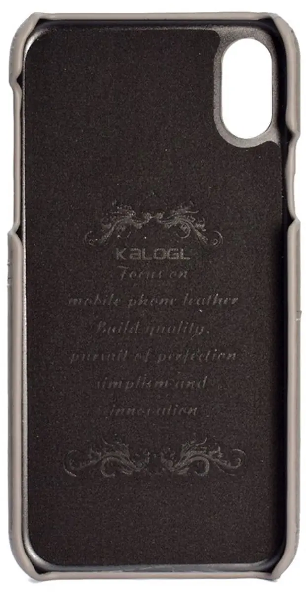 MobiQ Leer Pashouder iPhone X/XS - 2 Pasjes - grijs