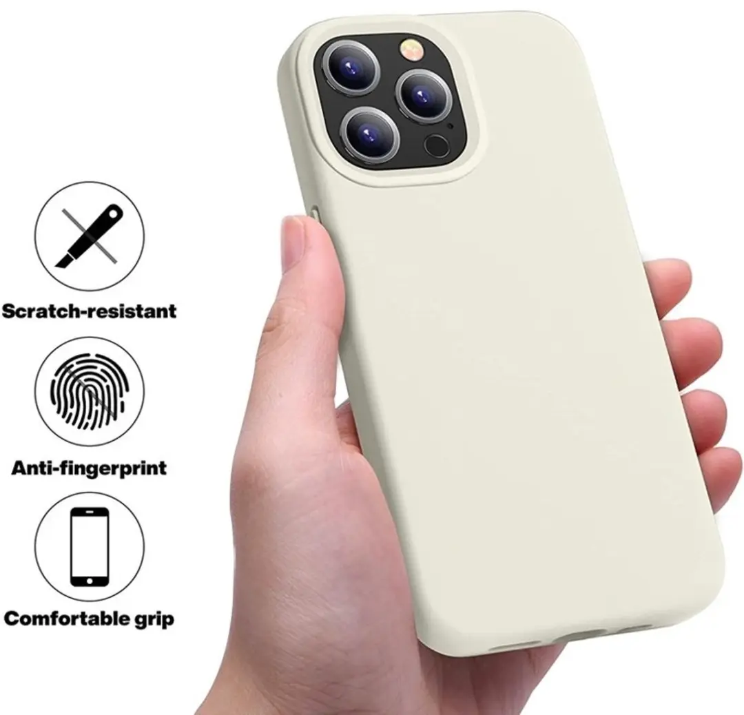 MobiQ Liquid Silicone Hoesje iPhone 15 Pro Max - 13-02927 - Lichtgrijs