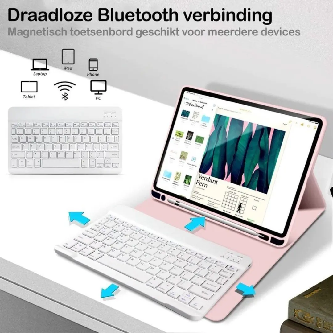 MobiQ Toetsenbord Hoes iPad Mini 7 46-00496 - Lichtroze