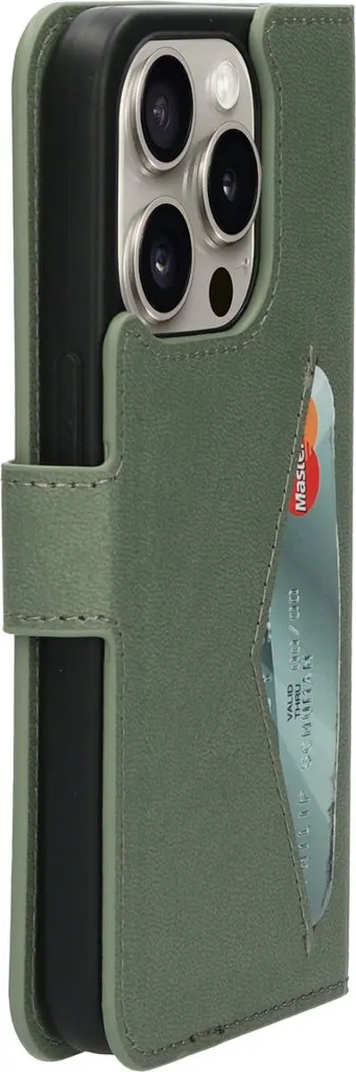 Mobiparts MP-124384 Hoesje iPhone 15 Pro - Wallet - Groen