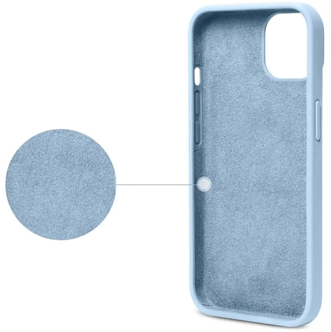 MobiQ Liquid Silicone Hoesje iPhone 15 Plus - lichtblauw