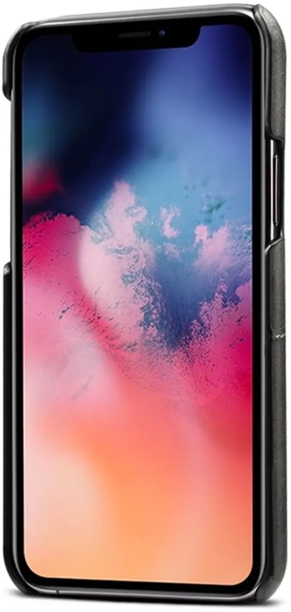 MobiQ Leer Pashouder iPhone 11 Pro Max - 2 Pasjes - Zwart
